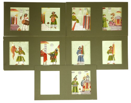 Lot 437 - Nine Indian paintings on mica