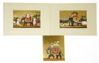 Lot 443 - Three Indian paintings on mica