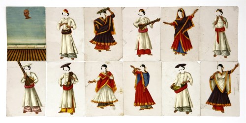 Lot 455 - Eleven Indian paintings on mica