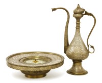 Lot 429 - A Cairoware ewer and basin