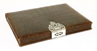Lot 243 - A crocodile skin and silver-mounted document case