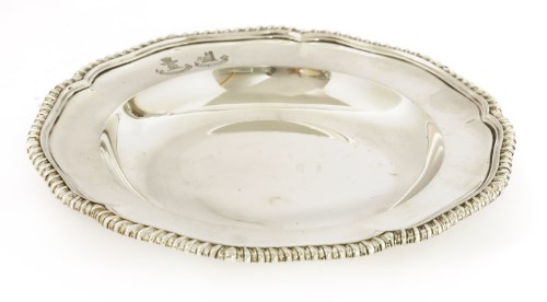 Lot 182 - A late Victorian silver soup plate