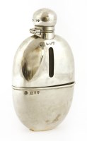 Lot 119 - A large Victorian oval silver spirit flask
