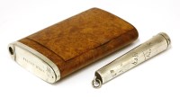 Lot 142 - An Edwardian silver-mounted birch combination cigarette/vesta case