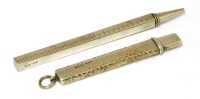 Lot 50 - A silver combination pencil and ruler
