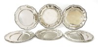 Lot 178 - A set of six George III-style electroplated dinner plates