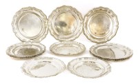 Lot 177 - Two sets of six George III-style electroplated dinner and side plates