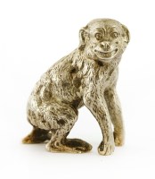 Lot 67 - A novelty silver monkey