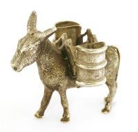 Lot 73 - A cast donkey matchstick holder