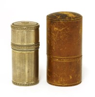 Lot 210 - A French silver gilt cylindrical toilet/trinket box