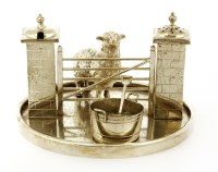 Lot 83 - A electroplated novelty condiment set