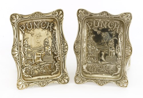 Lot 30 - A matched pair of Victorian embossed 'Punch' pin trays