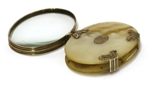 Lot 45 - A mother-of-pearl and silver Georgian spy glass