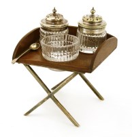 Lot 110 - Two novelty wood and electroplated-mounted condiments