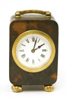 Lot 61 - A silver gilt and tortoiseshell miniature carriage timepiece