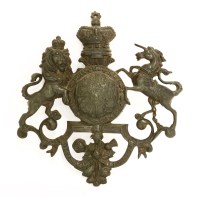 Lot 344 - A George III bronze royal coat of arms