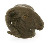 Lot 379 - A bronze ram's head wall mask