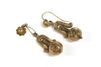 Lot 45 - A pair of Victorian gold hollow earrings