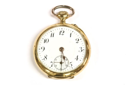 Lot 62 - A ladies gold open faced pocket watch