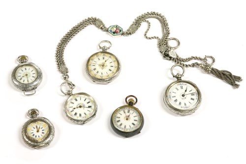Lot 72 - A silver Continental open face fob watch