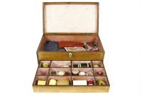 Lot 458 - A mahogany and boxwood strung sewing box