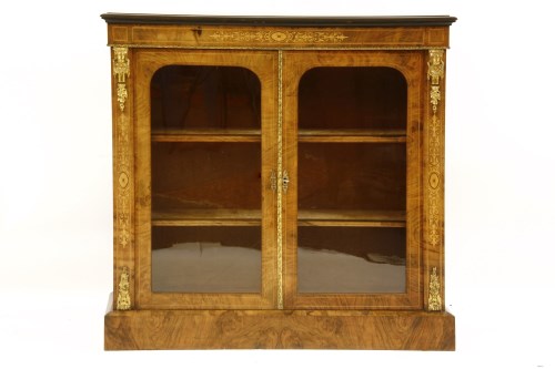 Lot 554 - A Victorian inlaid walnut display cabinet