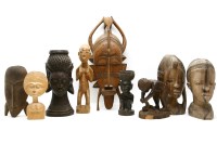 Lot 438 - A collection of wooden African sculptures