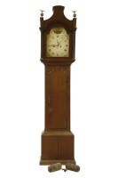 Lot 650 - An oak longcase clock