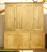 Lot 634 - A large pine housekeeper's cupboard