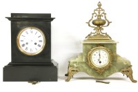 Lot 476 - An onyx mantel clock