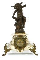 Lot 498 - A marble and metal mounted gilt mantel clock
