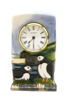 Lot 348 - A Moorcroft 'Puffins' clock