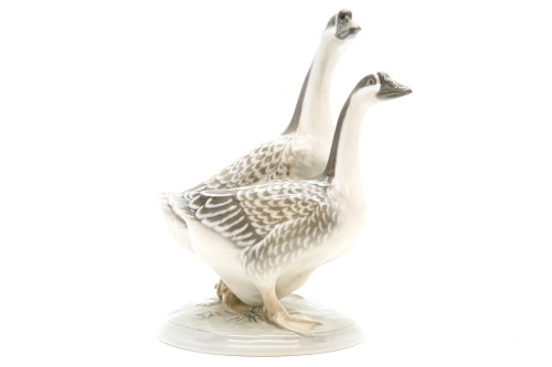 Lot 460 - A Royal Copenhagen group of two geese