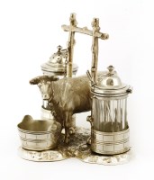 Lot 87 - A late Victorian electroplated cow cruet