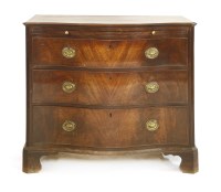 Lot 757 - A George lll mahogany serpentine commode chest