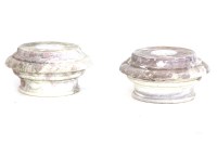 Lot 601 - A pair of circular marble capitals