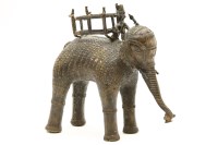 Lot 167 - A Benin bronze figure of an elephant with howdah to its back