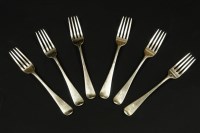 Lot 151 - A set of six Georgian silver table forks