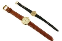 Lot 57 - A ladies 9ct gold Omega mechanical Geneve strap watch