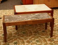 Lot 591 - Two marble top coffee tables