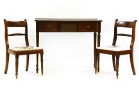 Lot 541 - Three drawer mahogany side table
