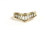 Lot 46 - A 9ct gold diamond half wishbone ring
