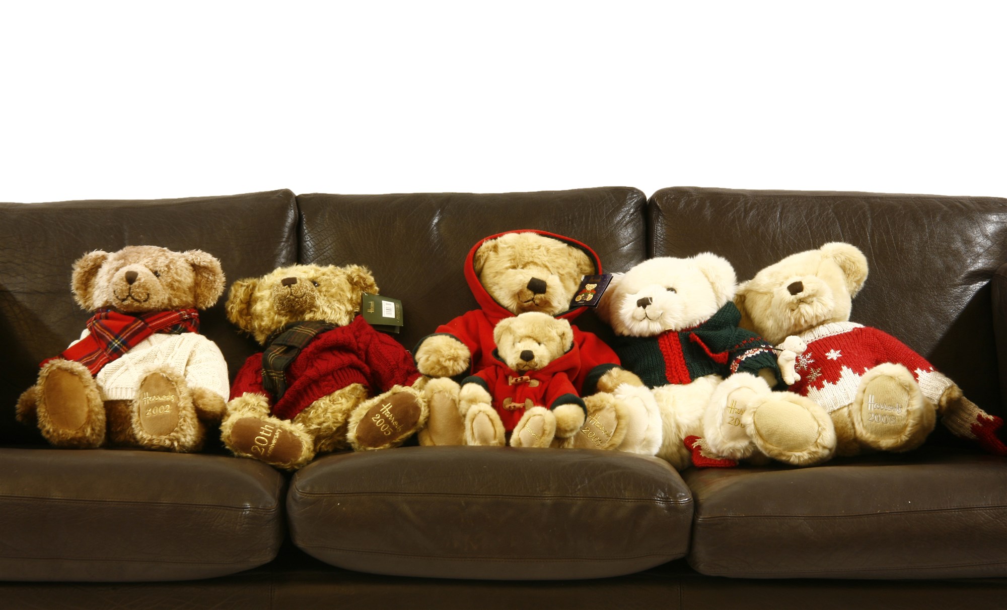 Lot 259 Six Harrods Christmas teddy bears