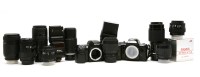 Lot 435 - A collection of two Nikon cameras and lenses