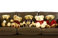 Lot 252 - Five Harrods Christmas teddy bears