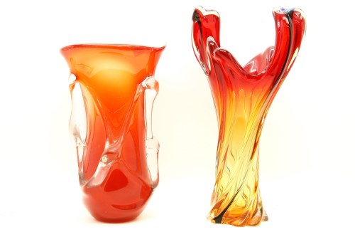 Lot 485 - An Italian art glass vase of wrythen form