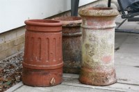 Lot 663 - Three terracotta chimney pots