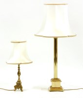 Lot 488 - A brass table lamp