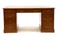 Lot 547 - A mahogany pedestal desk