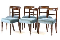 Lot 549 - A set of six Regency mahogany bar back dining chairs